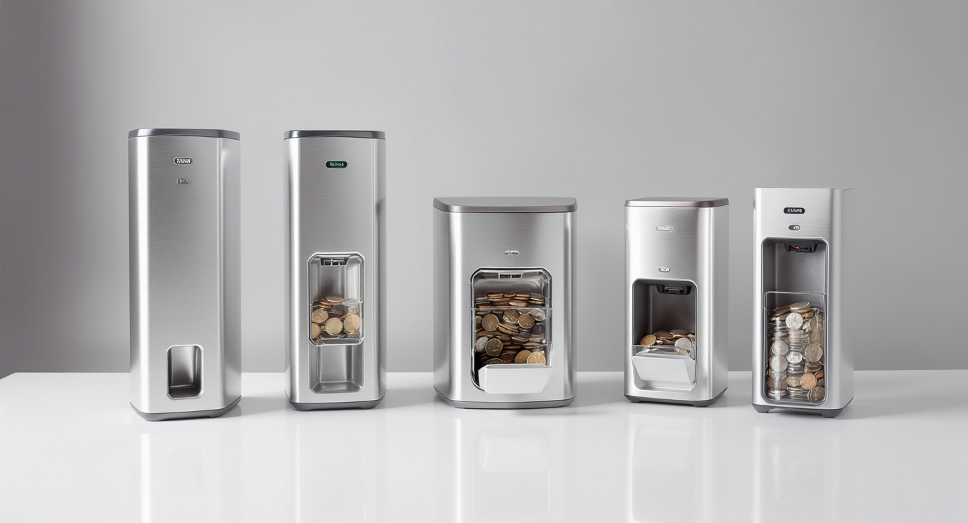 Distributeur de monnaie moderne dans un environnement professionnel dynamique